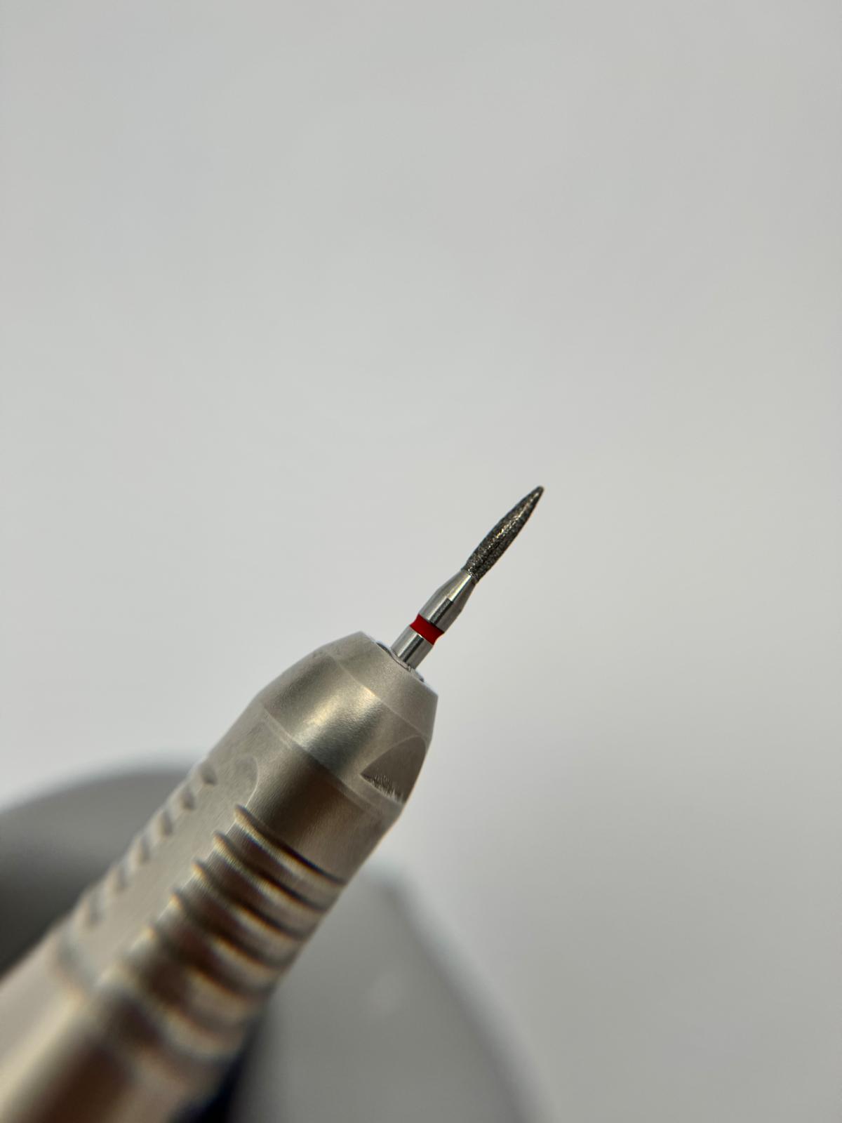 diamond flame-shaped nail drill bit -red 021